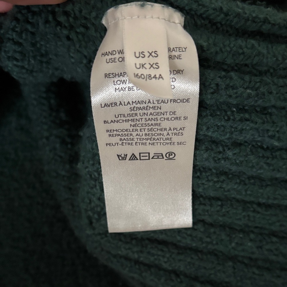 Free People Deep Green V-Neck Sweater - Picture 3 of 4